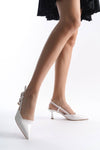 Scarpax Mira Kadın Beyaz Rugan Topuklu Ayakkabı