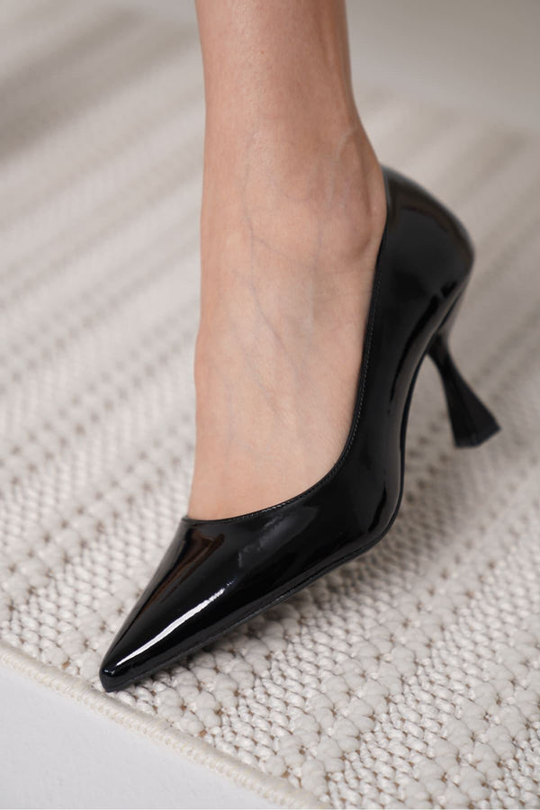 Scarpax Monica Siyah Rugan Kadın Stiletto - SCARPAX