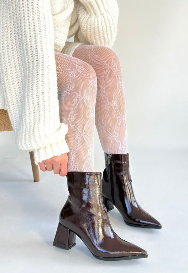 Scarpax Mosy Bordo Rugan Topuklu Bot