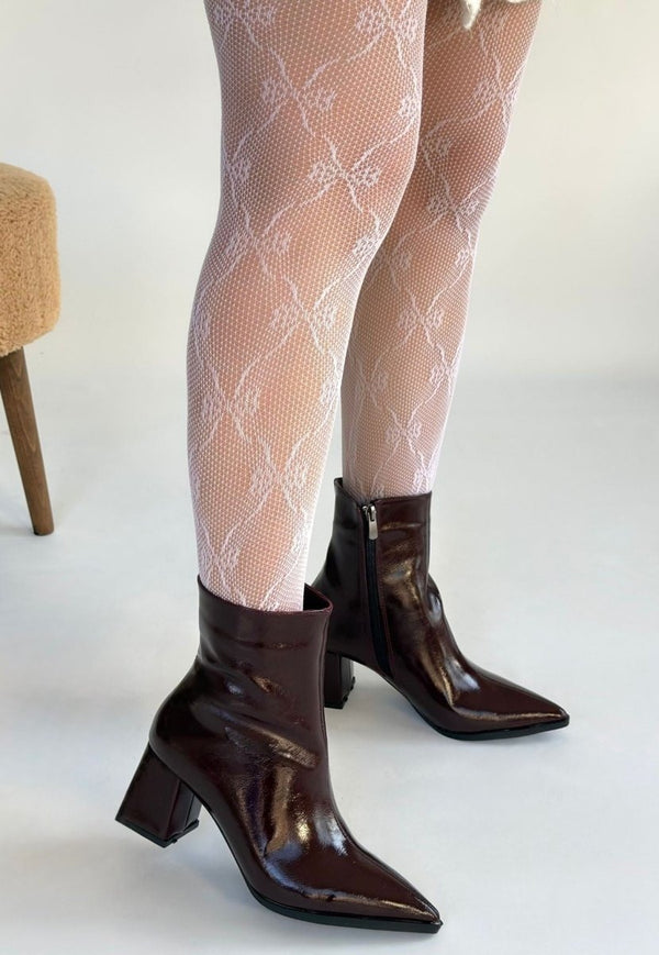 Scarpax Mosy Bordo Rugan Topuklu Bot