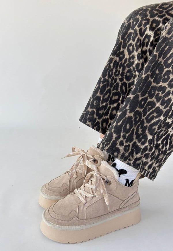 Scarpax Muden Bej Süet Bağcıklı Bot