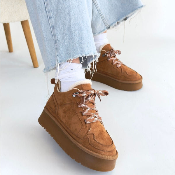 Scarpax Muden Taba Süet Bağcıklı Bot