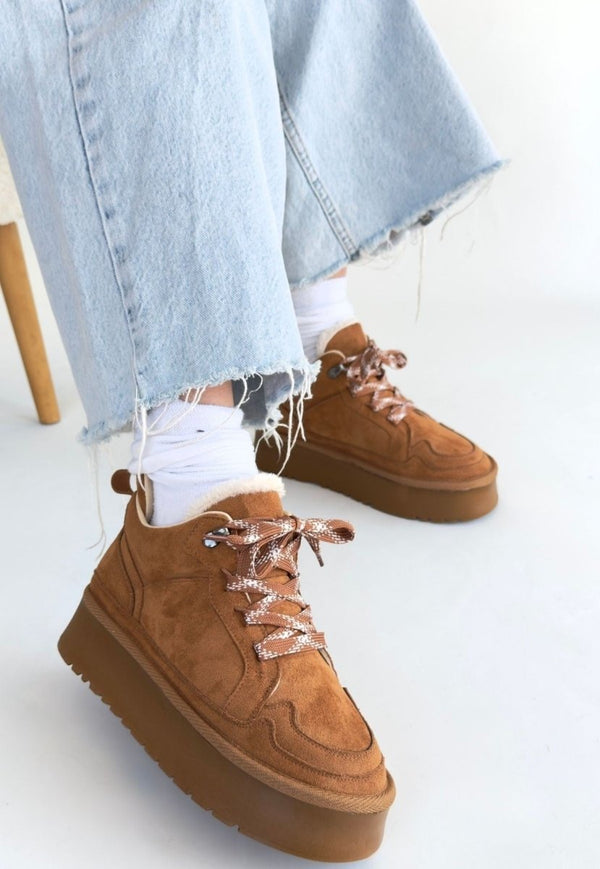 Scarpax Muden Taba Süet Bağcıklı Bot