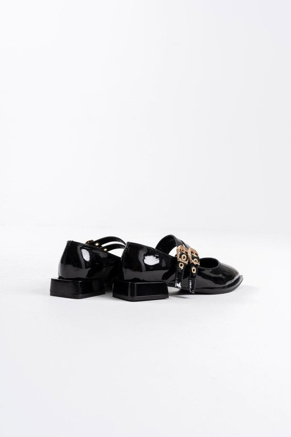 Scarpax Murder Siyah Rugan Kemer Detaylı Kadın Topuklu Ayakkabı