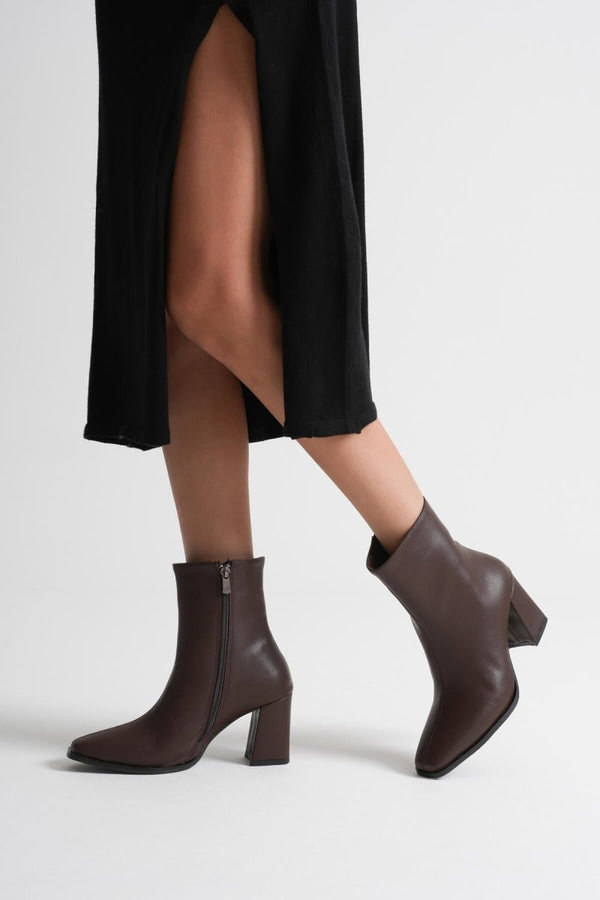 Scarpax Muso Kadın Acı Kahve Topuklu Bot