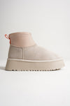 Scarpax Nadia Kadın Bej Kışlık İçi Kürklü Kalın Taban Bot