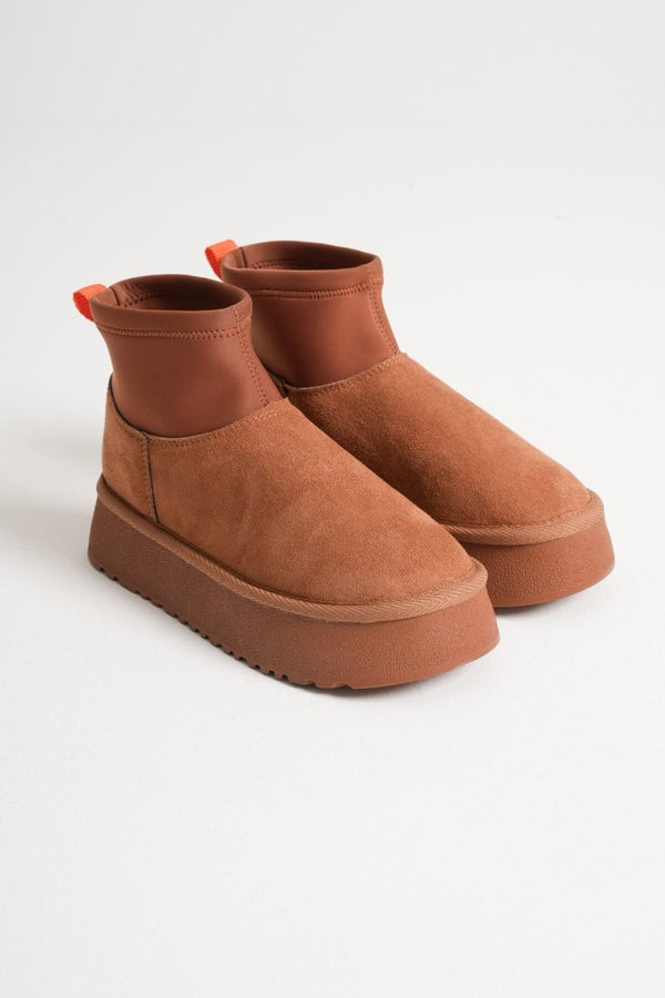 Scarpax Nadia Kadın Taba Kışlık İçi Kürklü Kalın Taban Bot