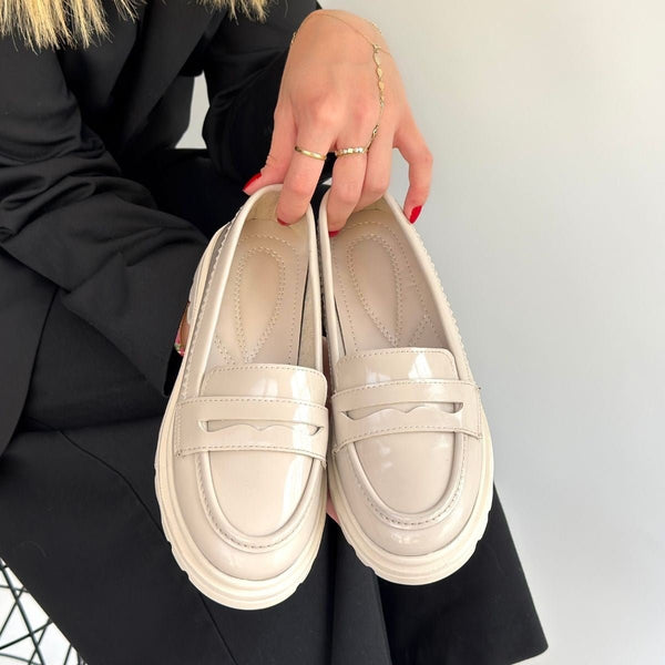 Scarpax Narli Bej Rugan Oxford Ayakkabı