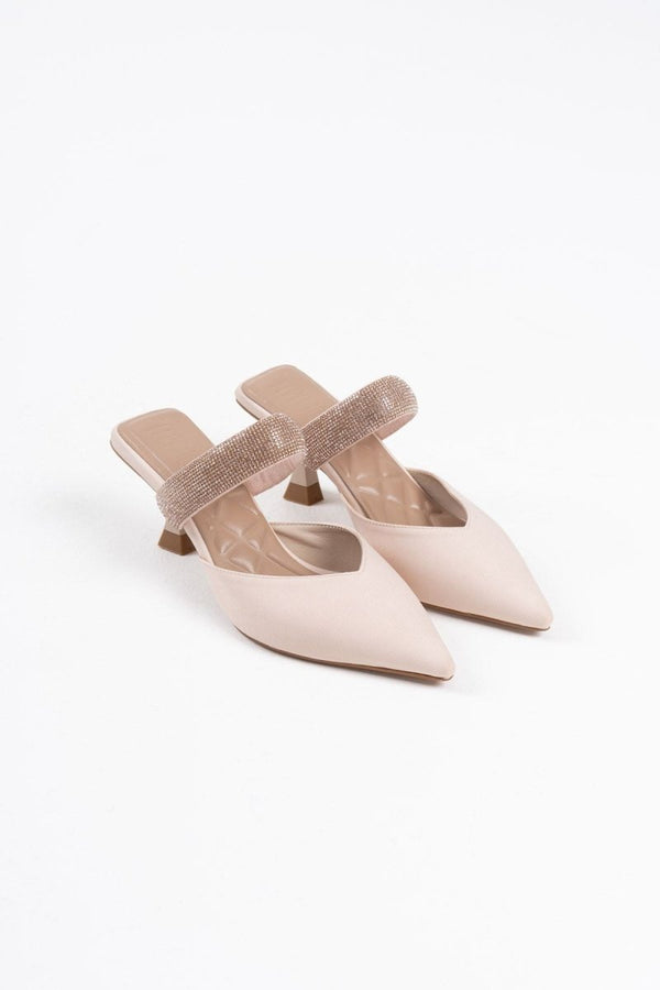 Scarpax Nina Topuklu Bej Kadın Terlik