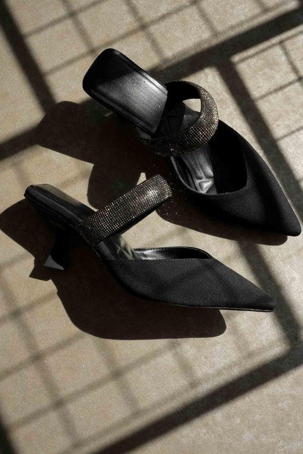 Scarpax Nina Topuklu Siyah Kadın Terlik