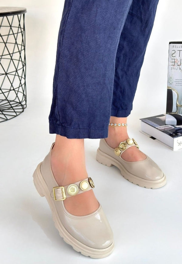 Scarpax Okira Bej Rugan Oxford Ayakkabı