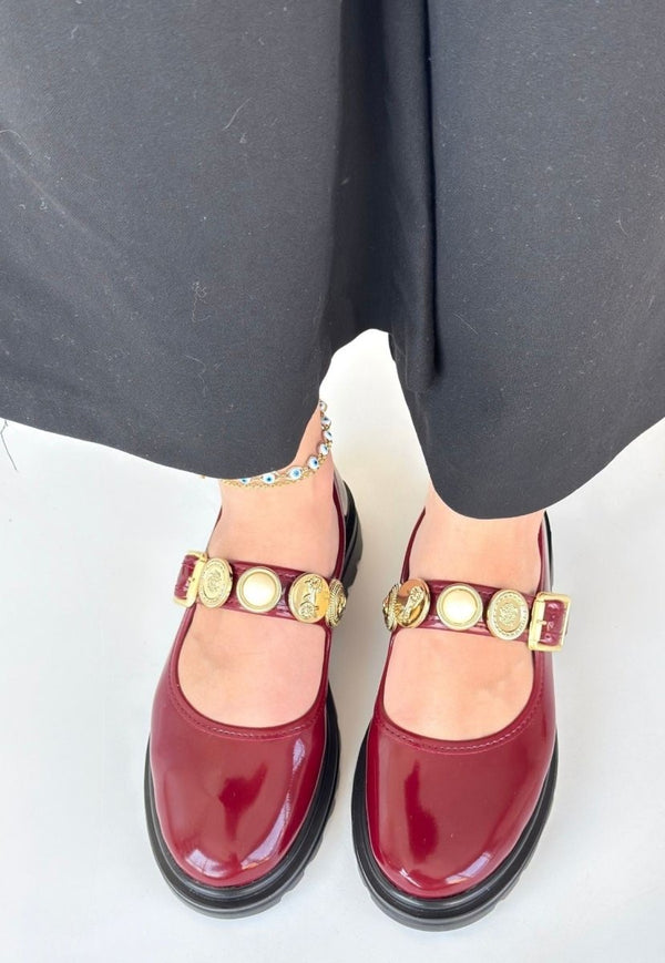 Scarpax Okira Bordo Rugan Oxford Ayakkabı