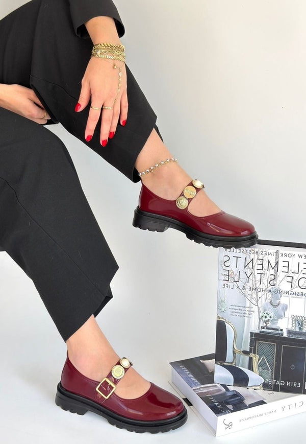 Scarpax Okira Bordo Rugan Oxford Ayakkabı