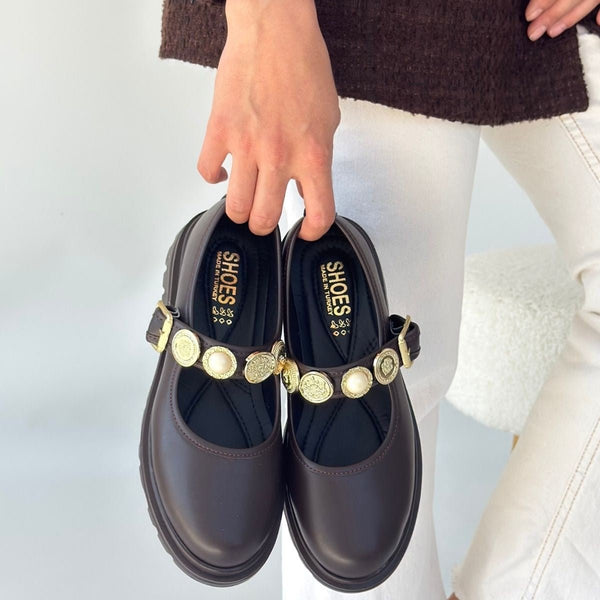 Scarpax Okira Kahverengi Cilt Oxford Ayakkabı