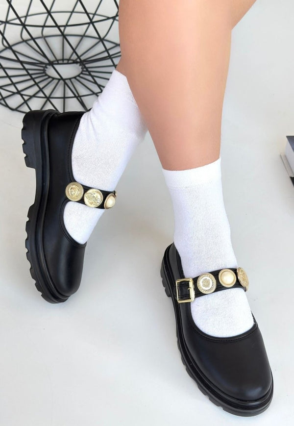 Scarpax Okira Siyah Cilt Oxford Ayakkabı