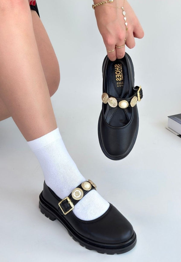 Scarpax Okira Siyah Cilt Oxford Ayakkabı