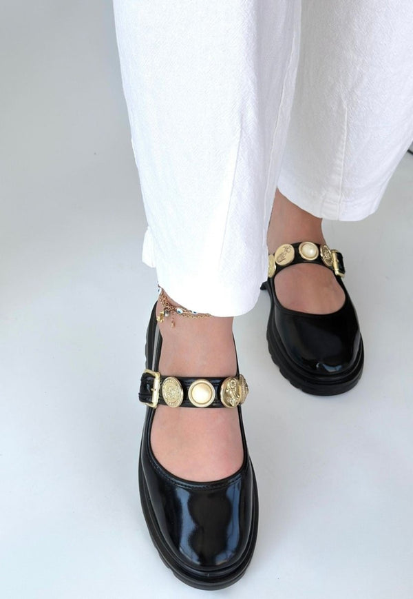 Scarpax Okira Siyah Rugan Oxford Ayakkabı