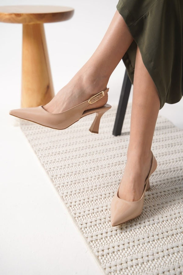 Scarpax Ophelia Kadın Nude Rugan Topuklu Ayakkabı