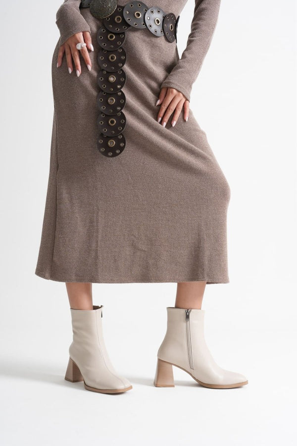 Scarpax Ornela Kadın Bej Topuklu Bot