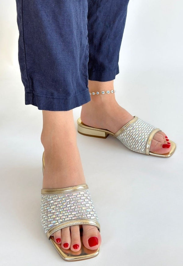 Scarpax Ortu Gold Cilt İşlemeli Terlik