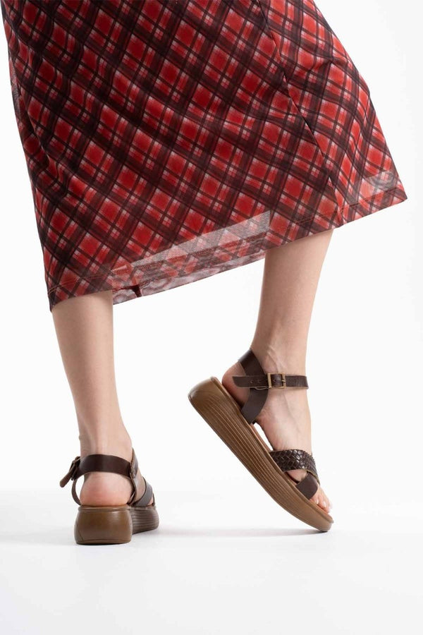 Scarpax Orwell Acı Kahve Hakiki Deri Sandalet