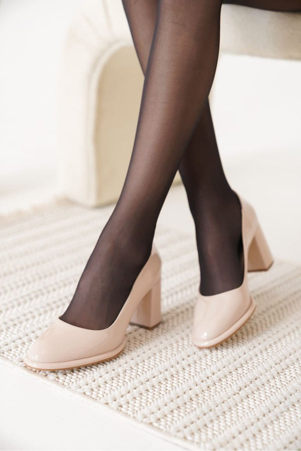 Scarpax Pensy Bej Rugan Kadın Topuklu Ayakkabı