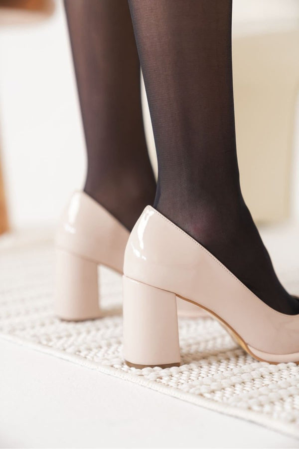 Scarpax Pensy Bej Rugan Kadın Topuklu Ayakkabı