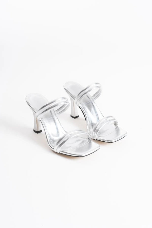 Scarpax Petra Kadın Gümüş Topuklu Terlik