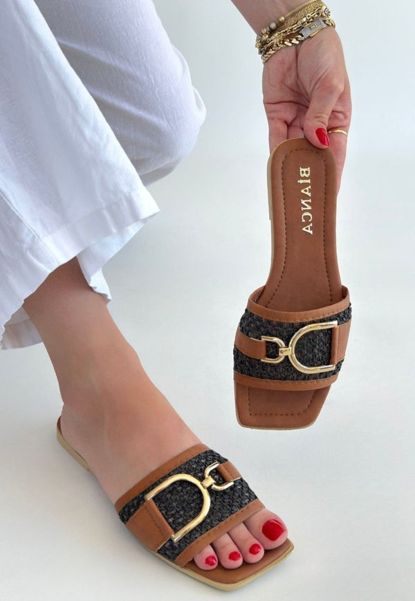 Scarpax Pıer Siyah Cilt Terlik