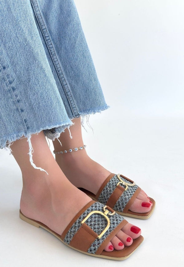 Scarpax Pıer Taba Cilt Terlik