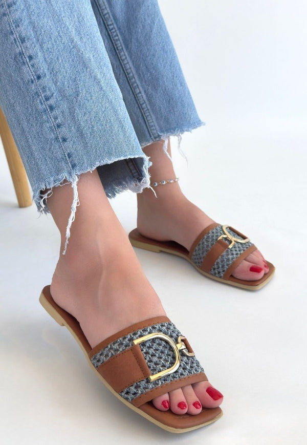 Scarpax Pıer Taba Cilt Terlik