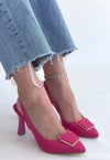 Scarpax Pıert Fuşya Cilt Topuklu Ayakkabı