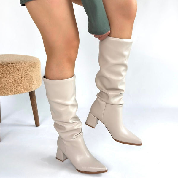 Scarpax Piyat Ten Cilt Topuklu Çizme