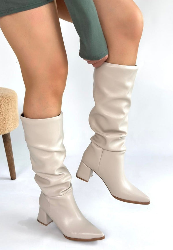 Scarpax Piyat Ten Cilt Topuklu Çizme