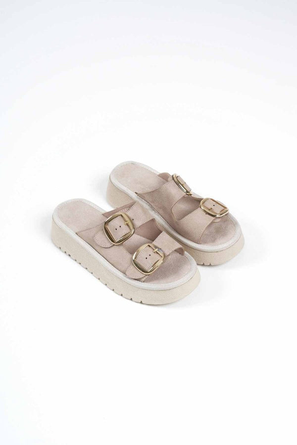 Scarpax Place Bej Cilt Terlik