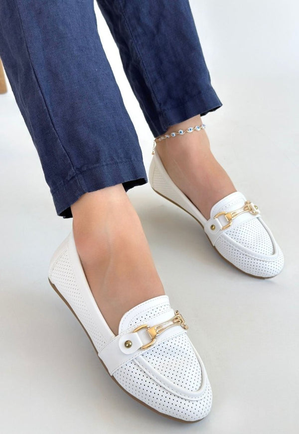 Scarpax Rain Beyaz Cilt Babet Ayakkabı