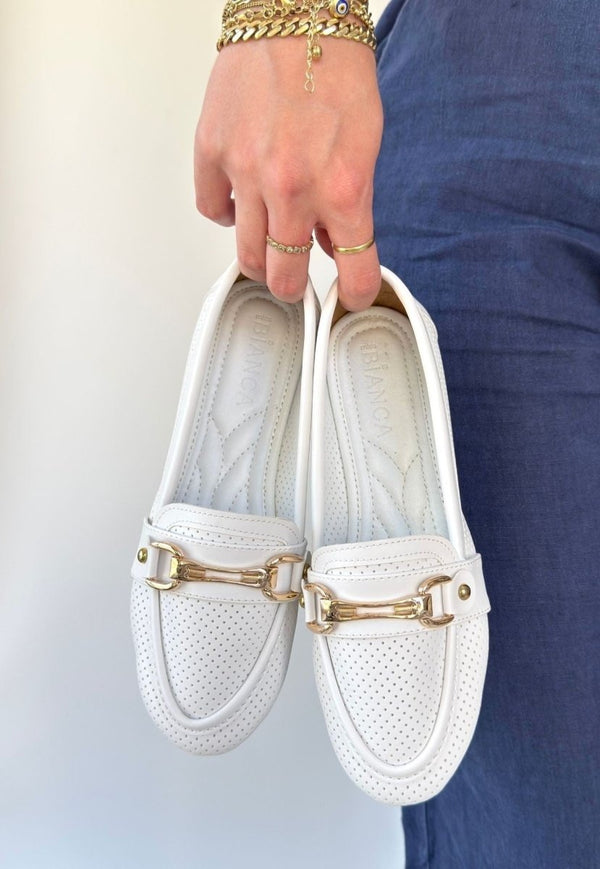 Scarpax Rain Beyaz Cilt Babet Ayakkabı