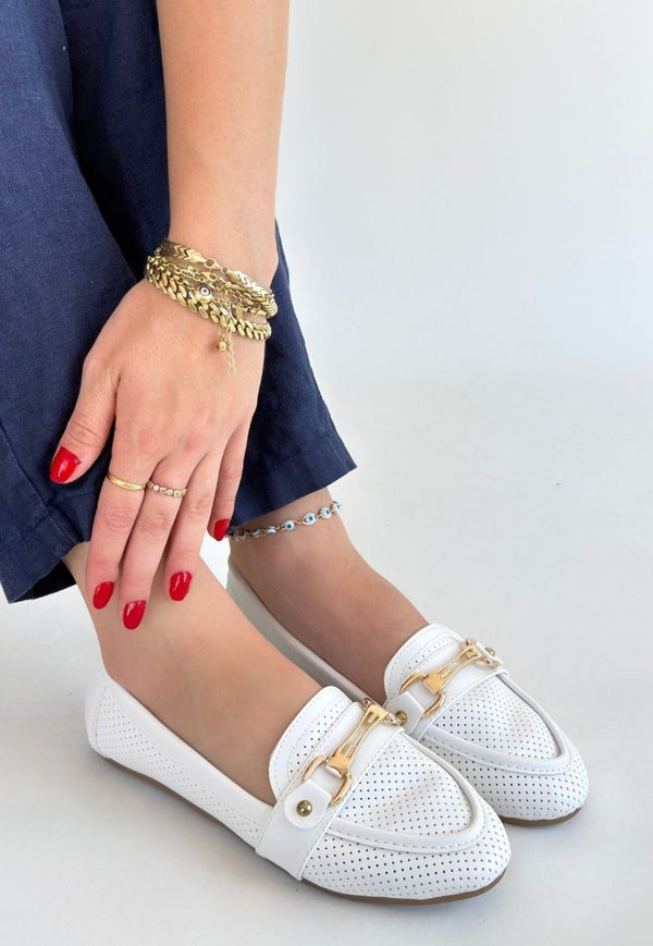 Scarpax Rain Beyaz Cilt Babet Ayakkabı