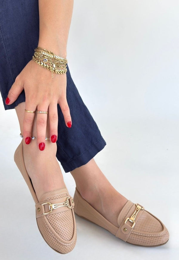 Scarpax Rain Nude Cilt Babet Ayakkabı