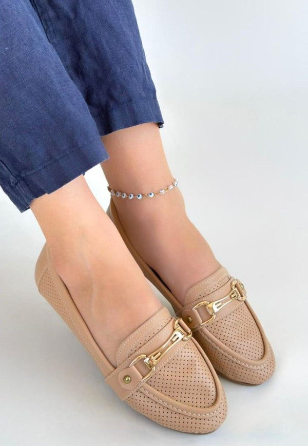 Scarpax Rain Nude Cilt Babet Ayakkabı