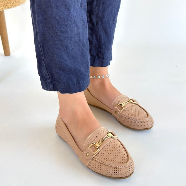 Scarpax Rain Nude Cilt Babet Ayakkabı