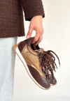 Scarpax Ranu Kahverengi Cilt Paraşüt Detaylı Bağcıklı Spor Ayakkabı