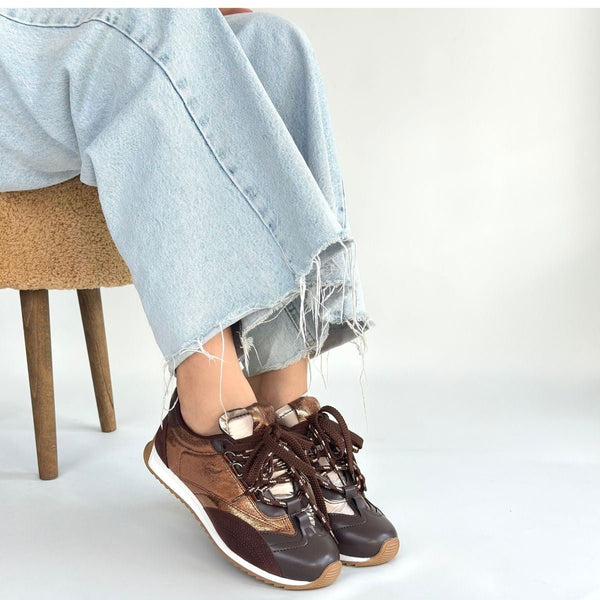 Scarpax Ranu Kahverengi Cilt Paraşüt Detaylı Bağcıklı Spor Ayakkabı