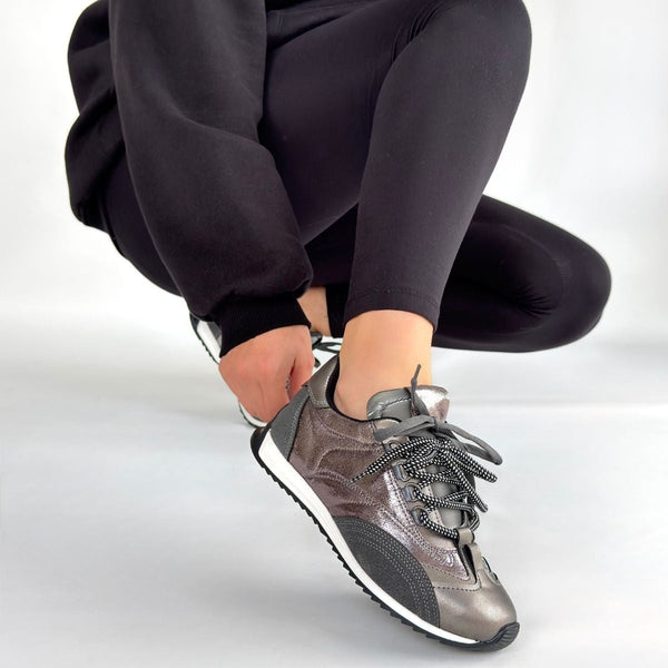 Scarpax Ranu Platin Cilt Paraşüt Detaylı Bağcıklı Spor Ayakkabı