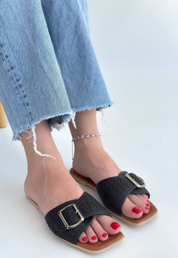 Scarpax Revin Siyah Cilt Terlik