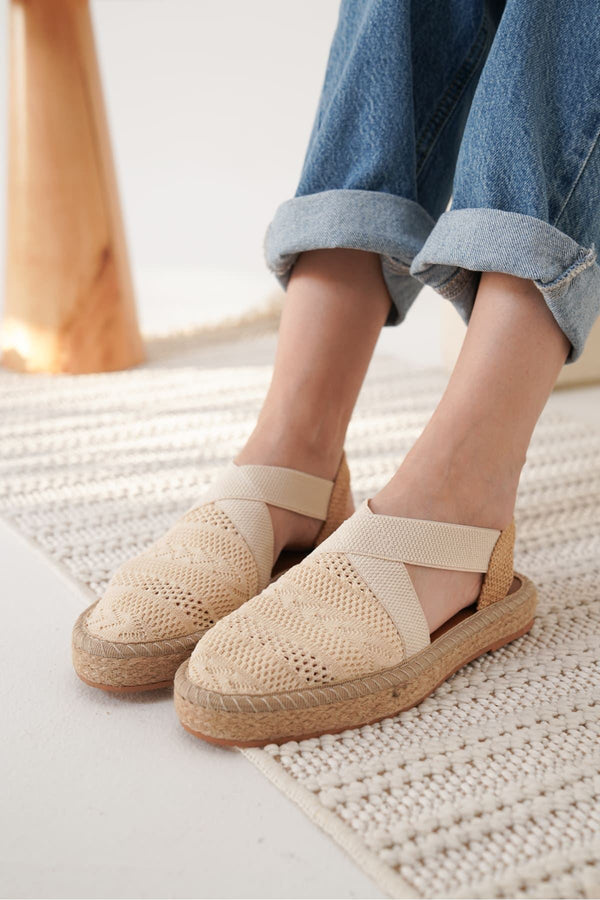 Scarpax Rosa Kadın Bej Espadril Ayakkabı - SCARPAX