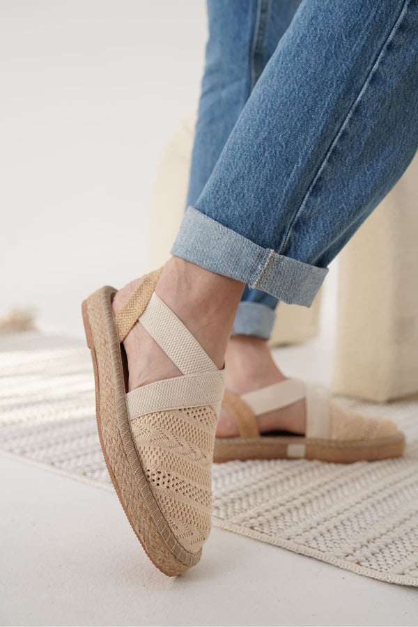 Scarpax Rosa Kadın Bej Espadril Ayakkabı - SCARPAX