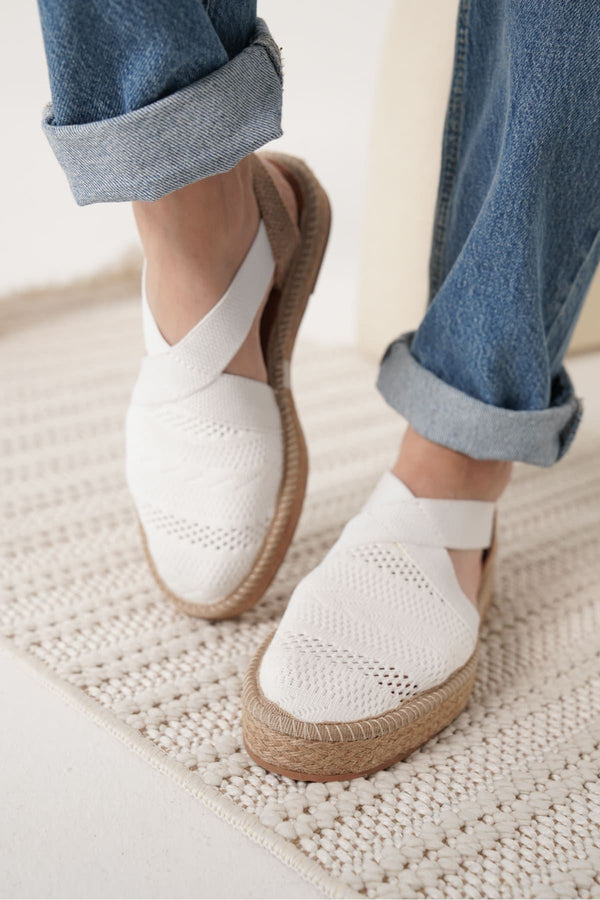 Scarpax Rosa Kadın Beyaz Espadril Ayakkabı - SCARPAX