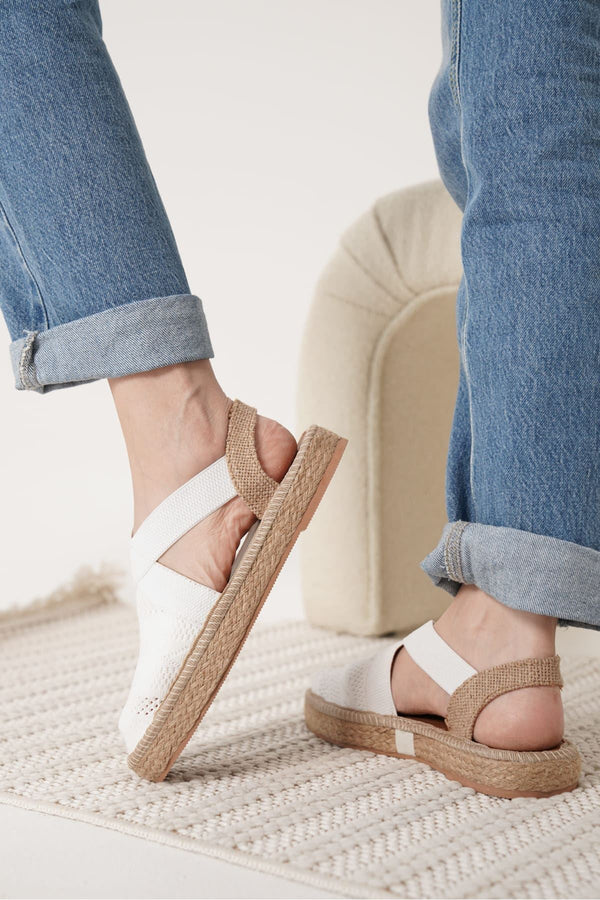Scarpax Rosa Kadın Beyaz Espadril Ayakkabı - SCARPAX