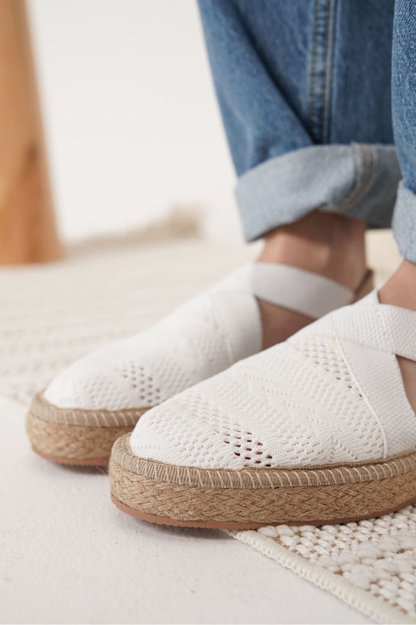 Scarpax Rosa Kadın Beyaz Espadril Ayakkabı - SCARPAX